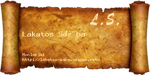 Lakatos Sába névjegykártya