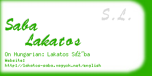 saba lakatos business card